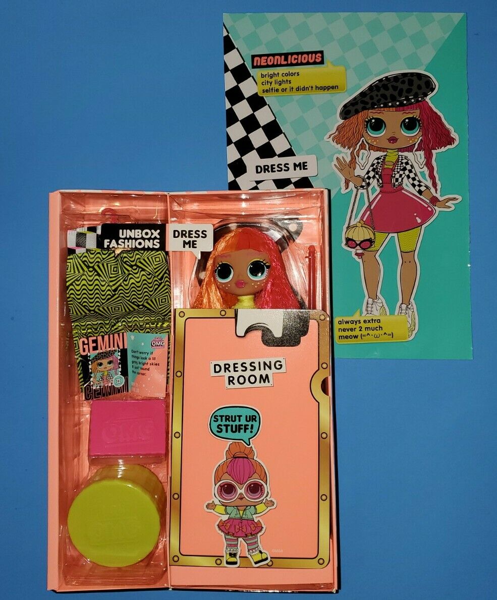 LOL OMG Neonlicious Fashion Doll Neon Q.T. With 20 Surprises Fan Big Sister New Super specjalna zniżka cenowa