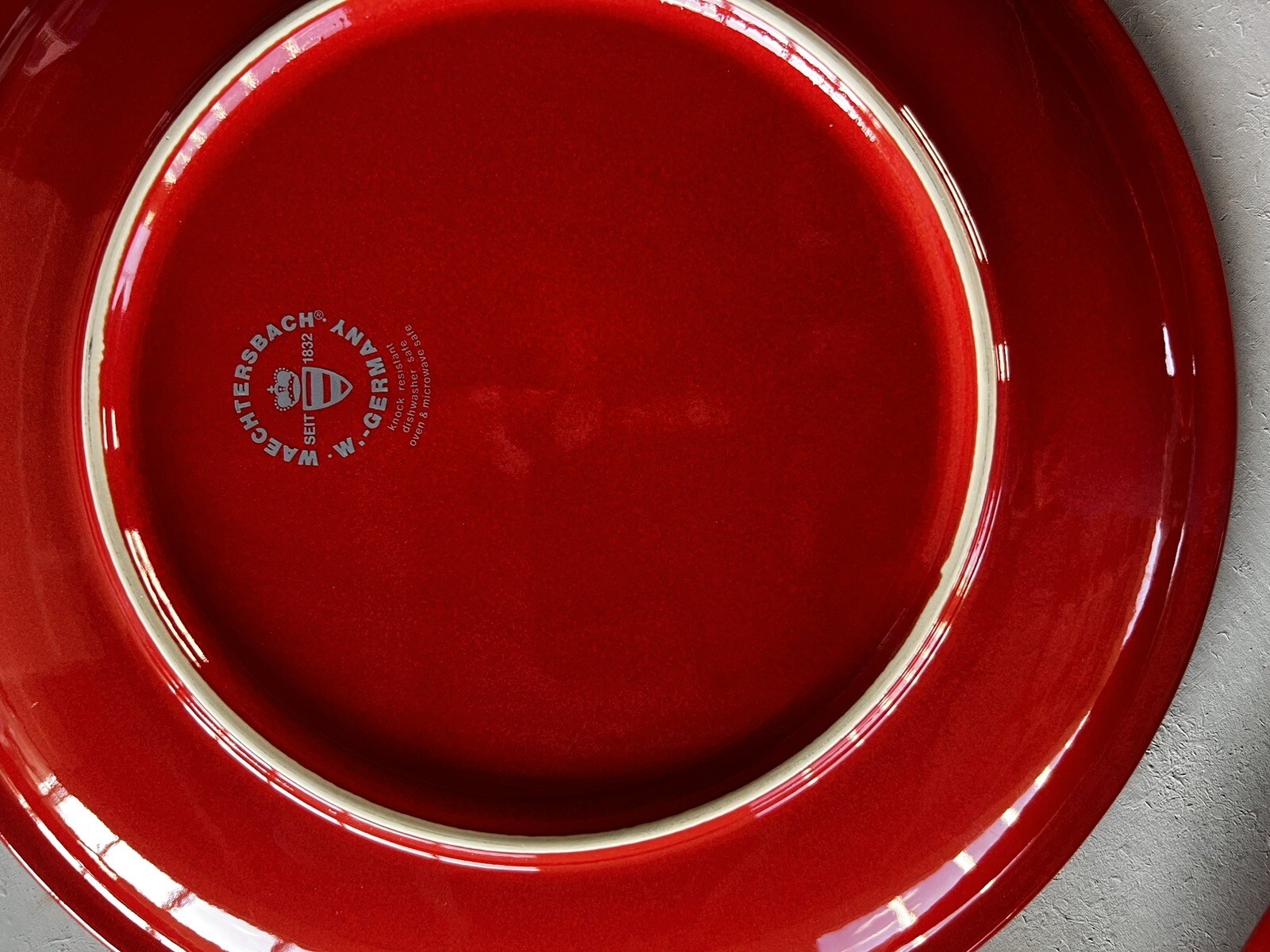 Waechtersbach Germany Red Christmas Tree 10" Dinner Plates Set of 8