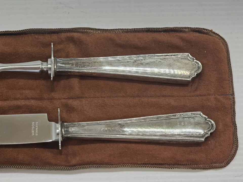 雕刻套装叉/刀,纯银/不锈钢,Watson Co,John Alden — 第 2/4 张图片