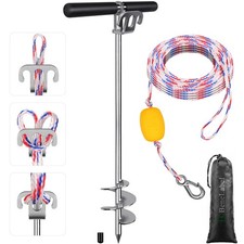 BeneLabel 36" Stainless Steel Sand Anchor for Boat, Kayak, Jet Ski w/32ft Rope