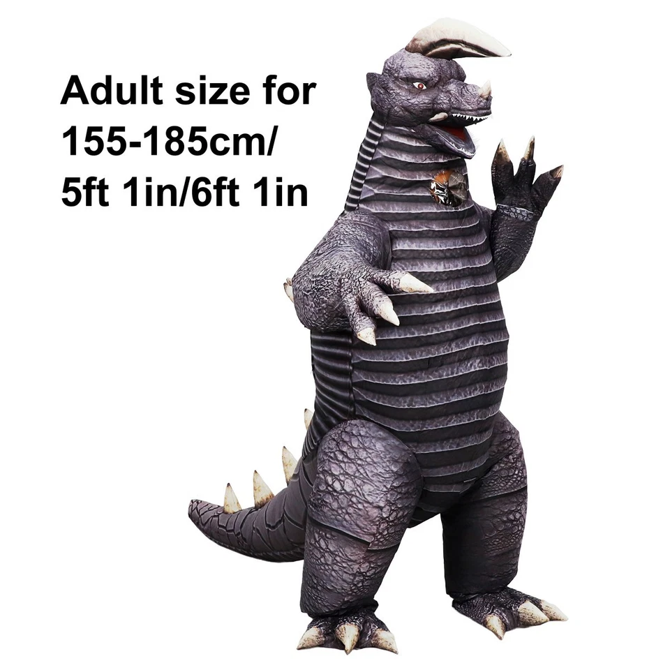 Disfraz de Monstruo Negro Inflable Mascota Cuerpo Completo Halloween Juegos con disfraces Fiesta Traje Foto 2 de 4