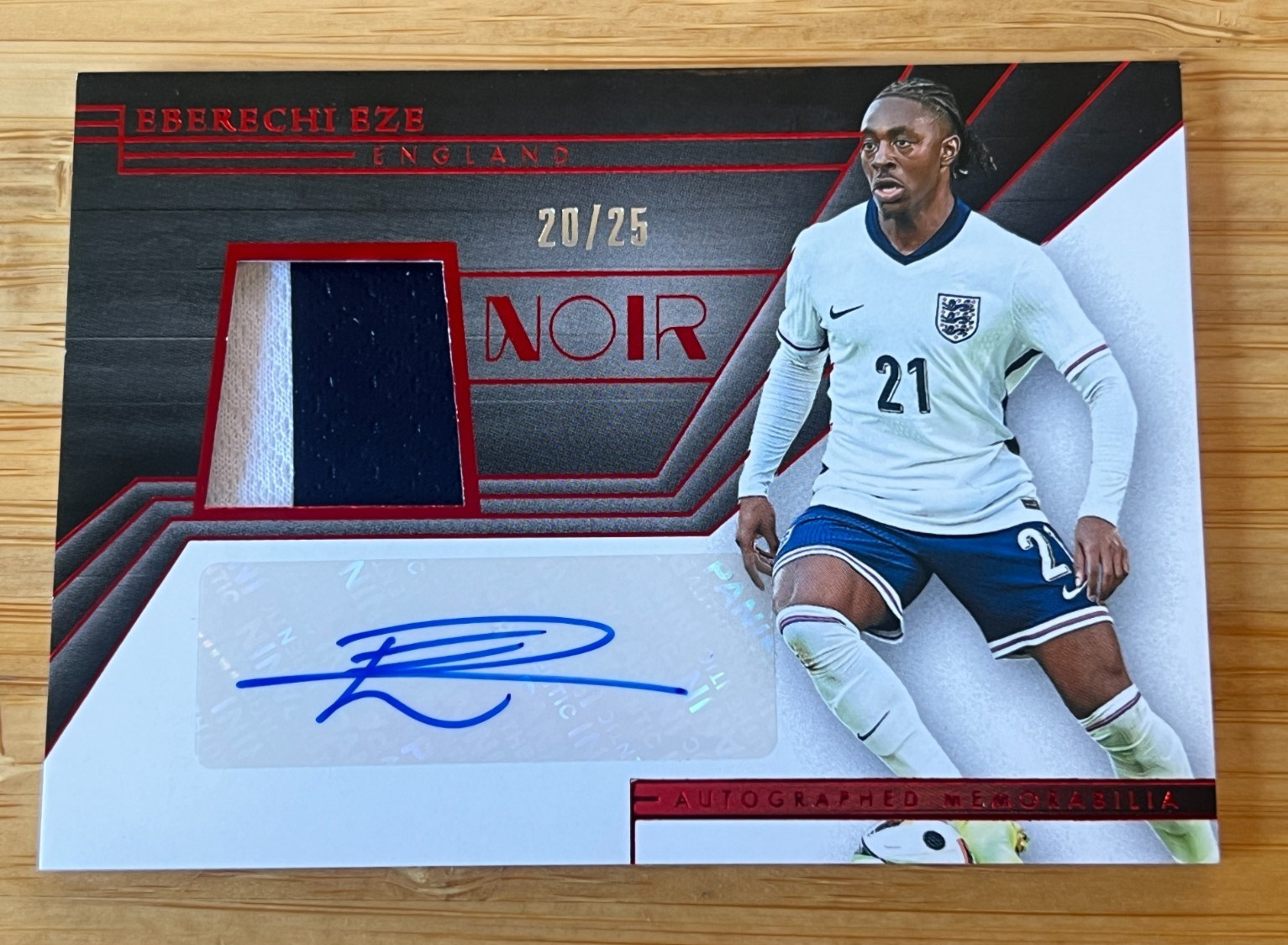 2024-25 Panini Noir Eberechi Eze Patch Autograph Auto Red /25 England