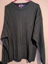 Vintage CHAPS Ralph Lauren Sweater Men's XL Hand Framed Green Knit Pullover 90s