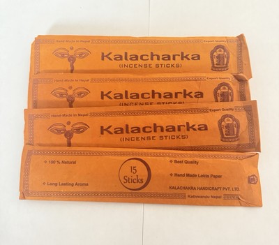 4 Tibetan Hand Rolled KALACHARKA INCENSE STICK Natural Yoga Scent NEPAL 15p Pck