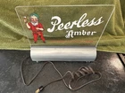 Peerless Amber Beer Vintage Light Up Glass & Metal Gnome Sign - La Crosse, WI