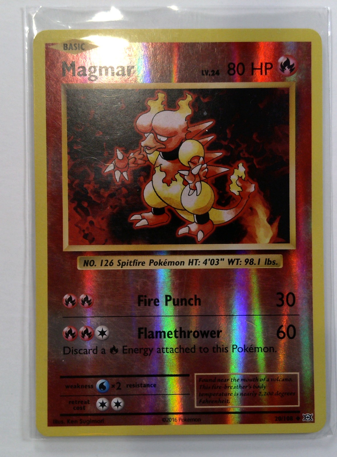 NM Excellent pokemon Magmar 20/108 XY Evolutions NM
