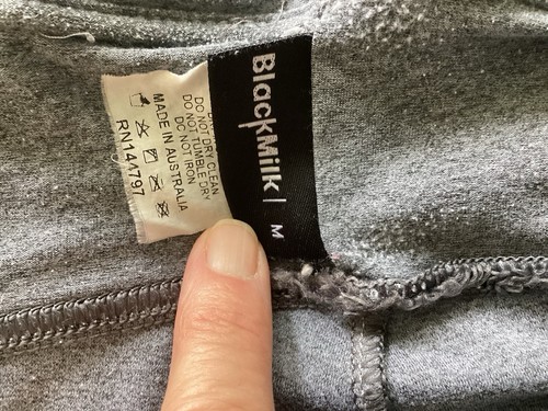 WOMENS BLACKMILK GREY/PINK LOGO LEGGINGS SIZE M - Picture 3 of 4
