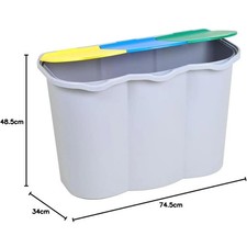 TP HOME Set 3 Bidoni Raccolta Differenziata - Per Carta, Plastica E Vetro - Foto 6