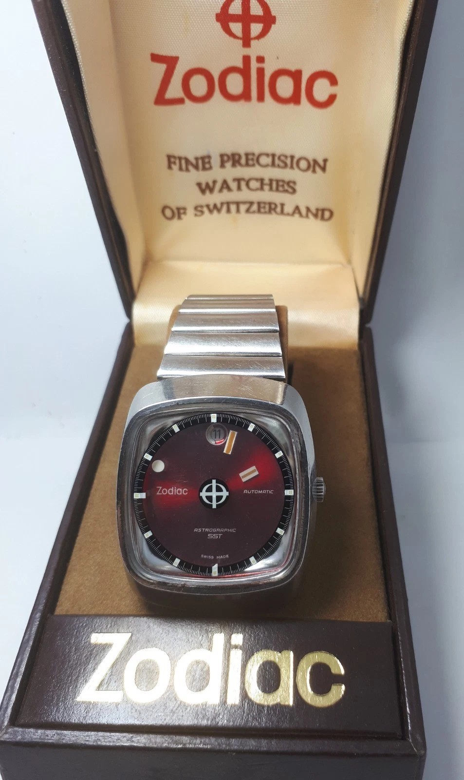 SUPER RARE Vintage ZODIAC Mystery Dial Astrographic SST Automat Wristwatch Swiss