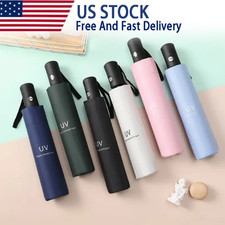 Automatic Black Umbrella Anti-UV Sun/Rain Windproof 3 Folding Compact Umbrella