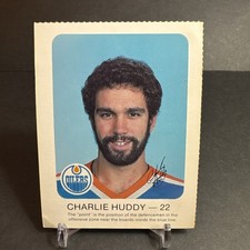 1982-83 RED ROOSTER OILERS Hockey #22 Charlie Huddy EX (crease) (RARE)