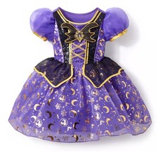 NWT Disney Store Girl 7/8 Minnie Mouse Witch Halloween Costume Purple Dress Bat