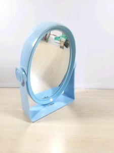 Vintage Molded Plastic Tabletop Vanity Mirror Swivel Double Sided MCM Space-Age