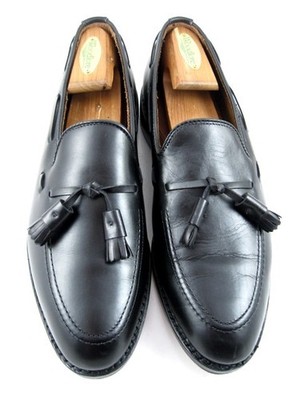 Allen Edmonds Shoes Mens Size 8.5 Black Leather Tassel Loafers Dress $425 MSRP Allen Edmonds Maxfield Black Tassel Loafers USA 8.5 Dress  main image 4