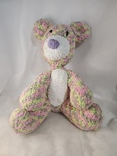 Crochet Teddy Bear 16 In Tall 12 In Wide. Handmade No Buttons Baby Birthday