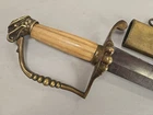 Eagle Head War of 1812 Infantry Officers Sword Saber w/Leather Scabbard - Etched