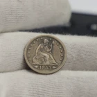 1853 Arrows & RaysUS Seated Liberty Quarter 25c Fine+ (Cleaned, Retoned)