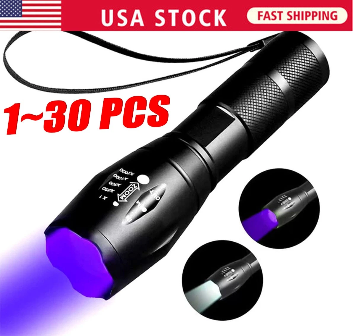 Linterna LED Pocketman Super Brillante - 3500LM, Ajustable, De Bolsillo - Ideal Senderismo