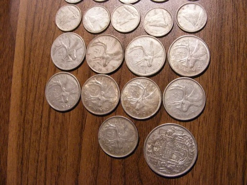 Canada Canadian Silver Coins - Face value 80% silver $3.75,  ASW 2.25 OZT