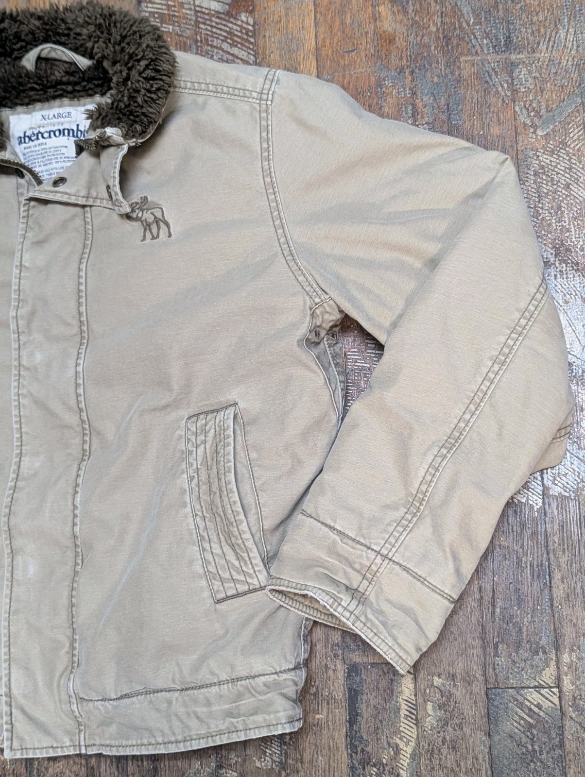 Vintage Y2K Abercrombie Fitch Adirondack Jacket Size XL Brown Faux Fur Coat