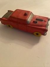 VTG 1950s AUBURN RUBBER TOY POLICE CAR RED MADE IN USA