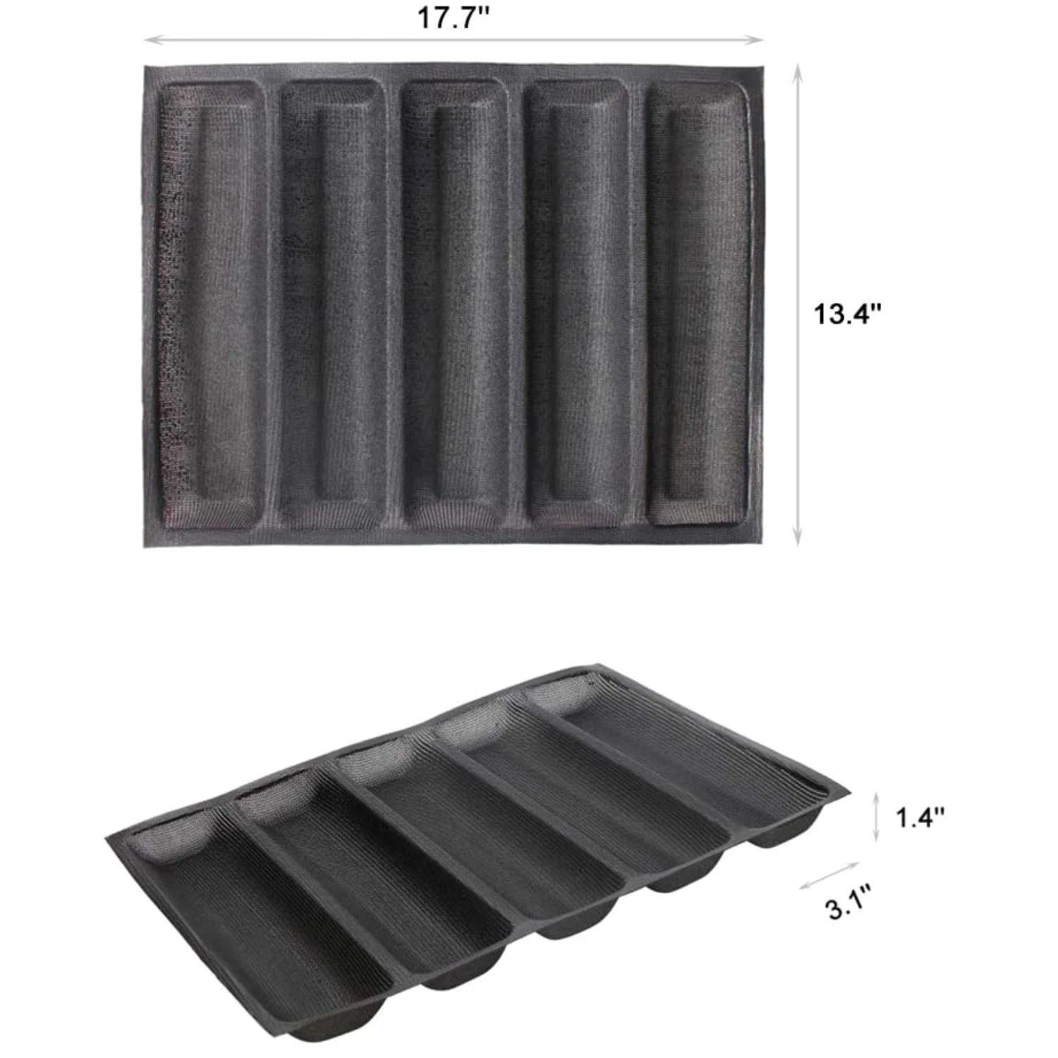 Silicone French Baguette Bread Pan - Non-Stick Baking Mat