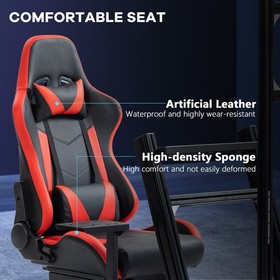 Supllueer 4080Aluminum Racing Sim Cockpit With TVStand Red Seat Fit LogitechG920