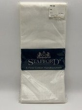 6 Men Stafford Permanent Press White 100 Cotton Handkerchiefs 16 In.x16 In NEW