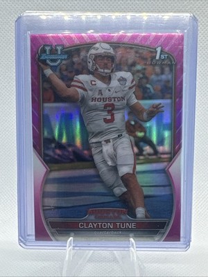 2022 Bowman University Chrome - Clayton Tune #98 Pink Refractor (RC)