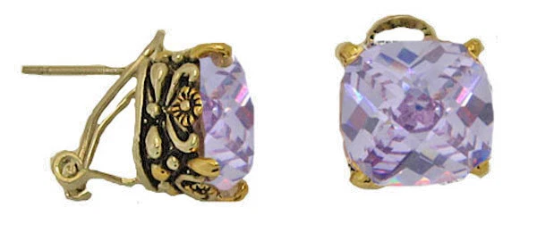 Set 2 Paia Orecchini A Bottone Argento 925 Con Zirconia Cubica 2 Mm: Colori Lavanda E Trasparente, Gioielli Piccoli E Raffinati