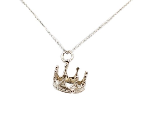 Tiffany & Co Sterlingsilber Prinzessin Krone Charm Anhänger Halskette in Box