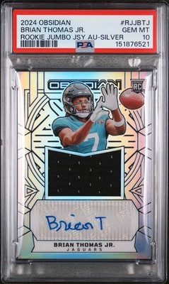 2024 PANINI OBSIDIAN RC JSY AUTOS SILVER #RJJBTJ BRIAN THOMAS JR. 71/75 PSA 10