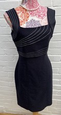 Joseph Ribkoff Vintage Dress UK 10 Navy Blue Sparkle Short Shift Party