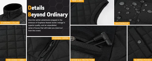 Graphene Heated Vest for Men 7.4V Fast Charge Large Capacity Battery M-size 🔥 image 2