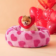 LE SURE Donut Small Dog Bed - Round Cat Beds Indoor Anti-Anxiety Calming Gift fo