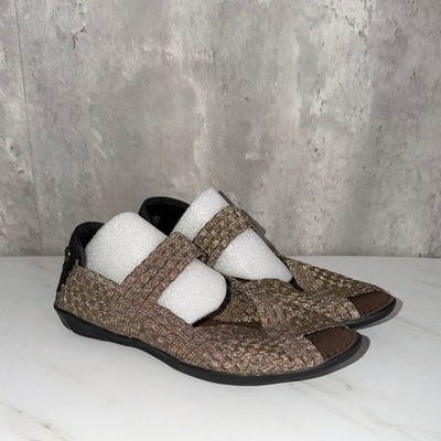 NEW Bernie Mev chick bronze Brown Woven Slip-On Shoes