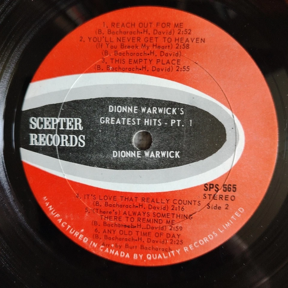 Dionne Warwick Greatest Hits Part One Scepter Records Canada SPS 565 VG+VG+ Foto 3 de 4