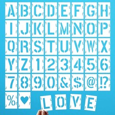 2.5 Inch Letter Stencils Numbers Craft Stencils, 42 Pcs Reusable Alphabet Templa