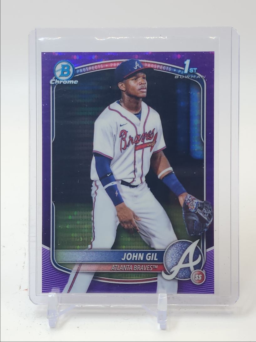 JOHN GIL 2025 BOWMAN CHROME 1ST PURPLE PULSAR BRAVES /250 Q3879
