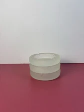 3 Vintage Round Frosted Ashtrays 4.5” Diameter 
