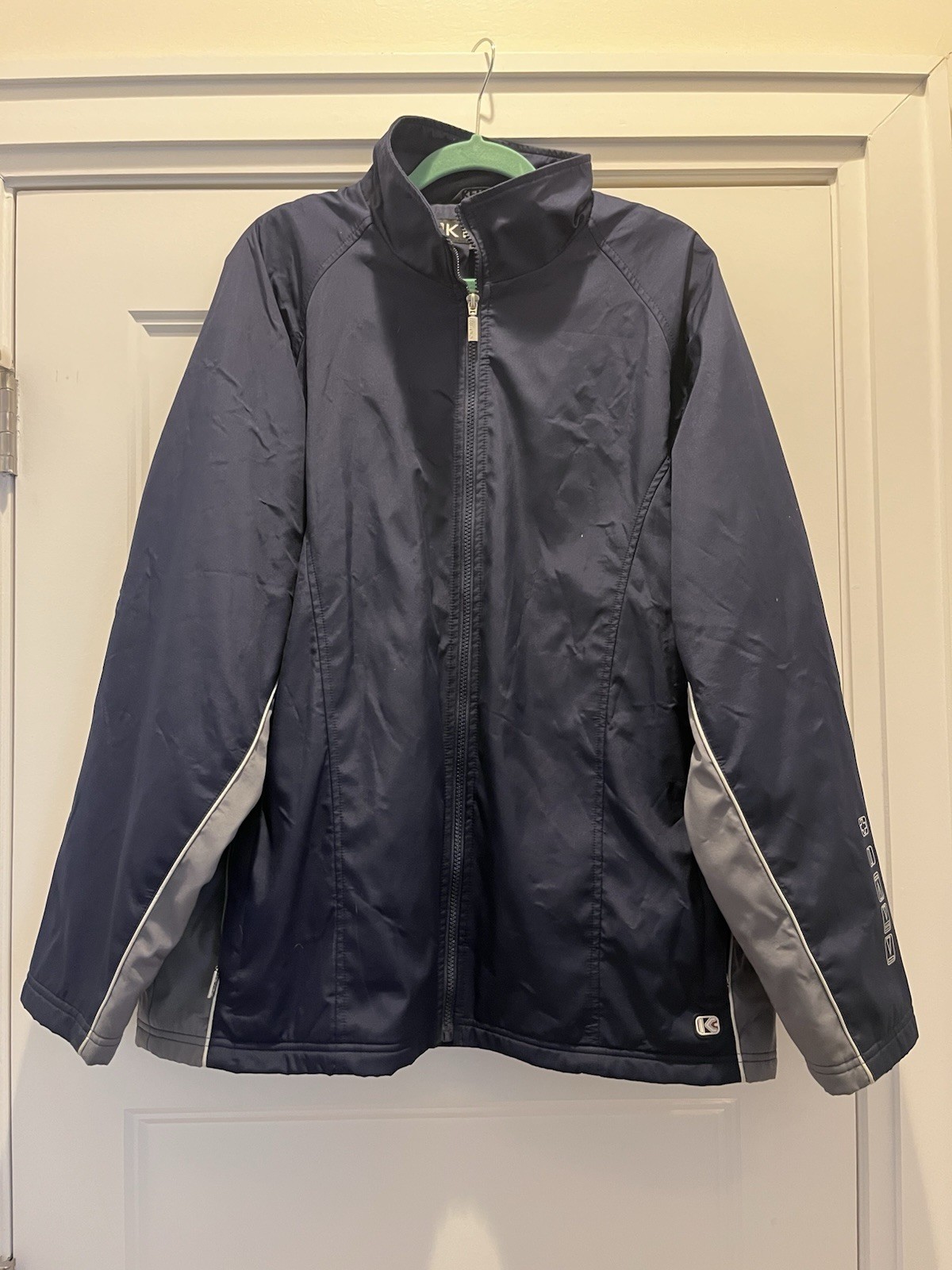 VTG Kenpo Men’s Sz Large Ski Jacket Navy Blue Lined Full Zip Coat