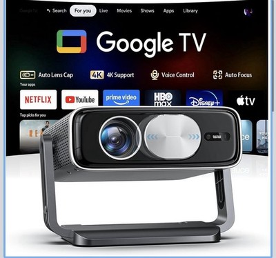 Smart Projector Built in Google TV and 4K Support] with WiFi Bluetooth, 2500ANSI