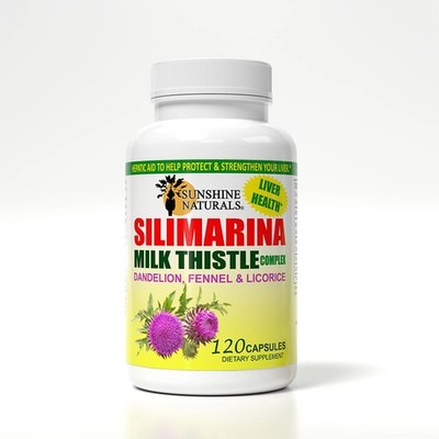 Sunshine Naturals Milk Thistle Complex. Liver Health Support. 600 mg. 120 Caps