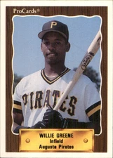 Willie Greene 1990 CMC #849 RC Augusta Pirates FREE SHIPPING AutographDen