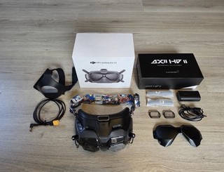 DJI FPV Goggles V2 con AXII HD II Patch e TrueRC Stubbies
