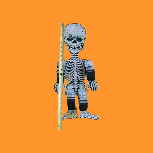 Vintage Topstone Dancing Hanging Halloween Jointed Paper Skelton Honeycomb  - Picture 2 of 3