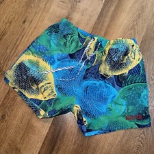 VTG Nautica Swim Trunks Shorts Mens Large Fish Print All Over Festival nylon 90s