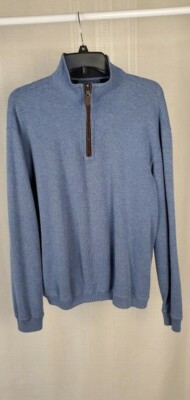 マルセイユ　ラバネッリ　ユニホーム　XXL　水色　襟　ビンテージ　socios Daniel Cremieux 1/4 Zip Cotton Pullover Sweater Blue Size L