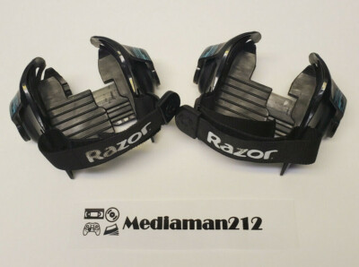 Razor Jetts Heel Wheels Adjustable - Strap Onto Shoes Blue Green Black Exc. Cond