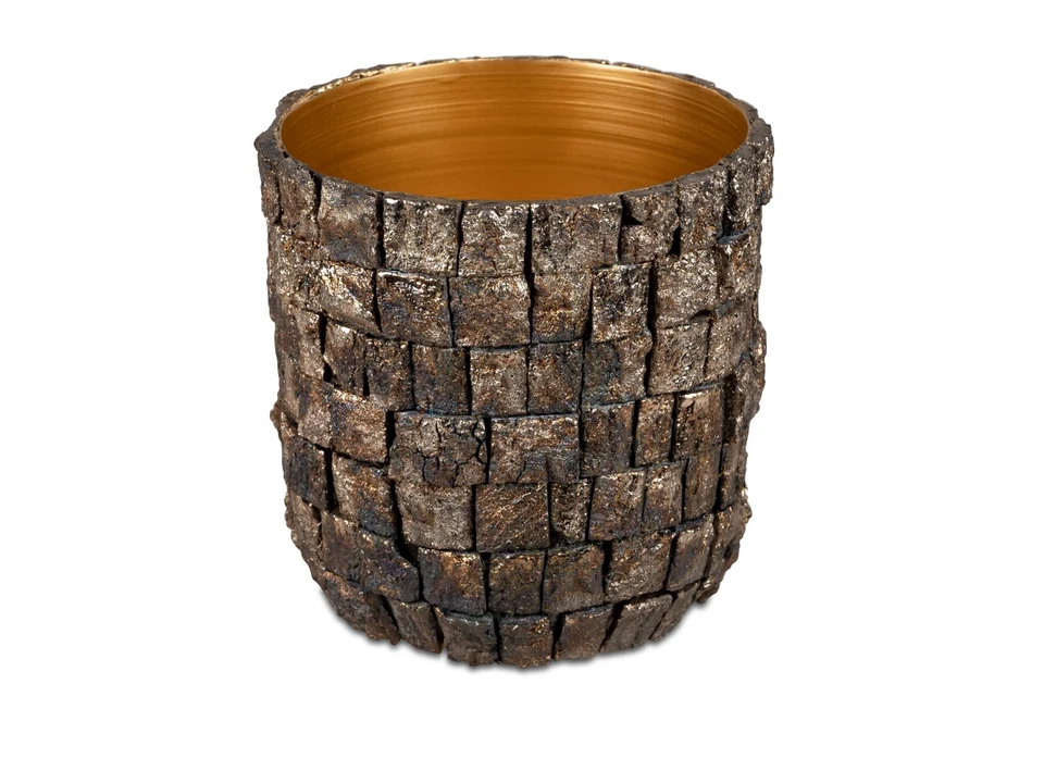 formano Teelichtleuchter 17x18cm aus goldenem Metall mit Rinder 517722 - Bild 1 von 1